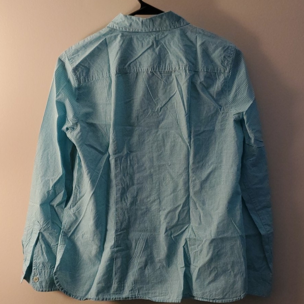 Talbots Turquiose Button Down Shirt - Picture 3 of 4